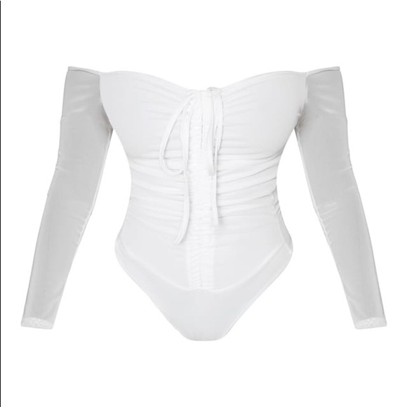 Pretty Little Thing Mesh Long Sleeve Bodysuit - Picture 2 of 3